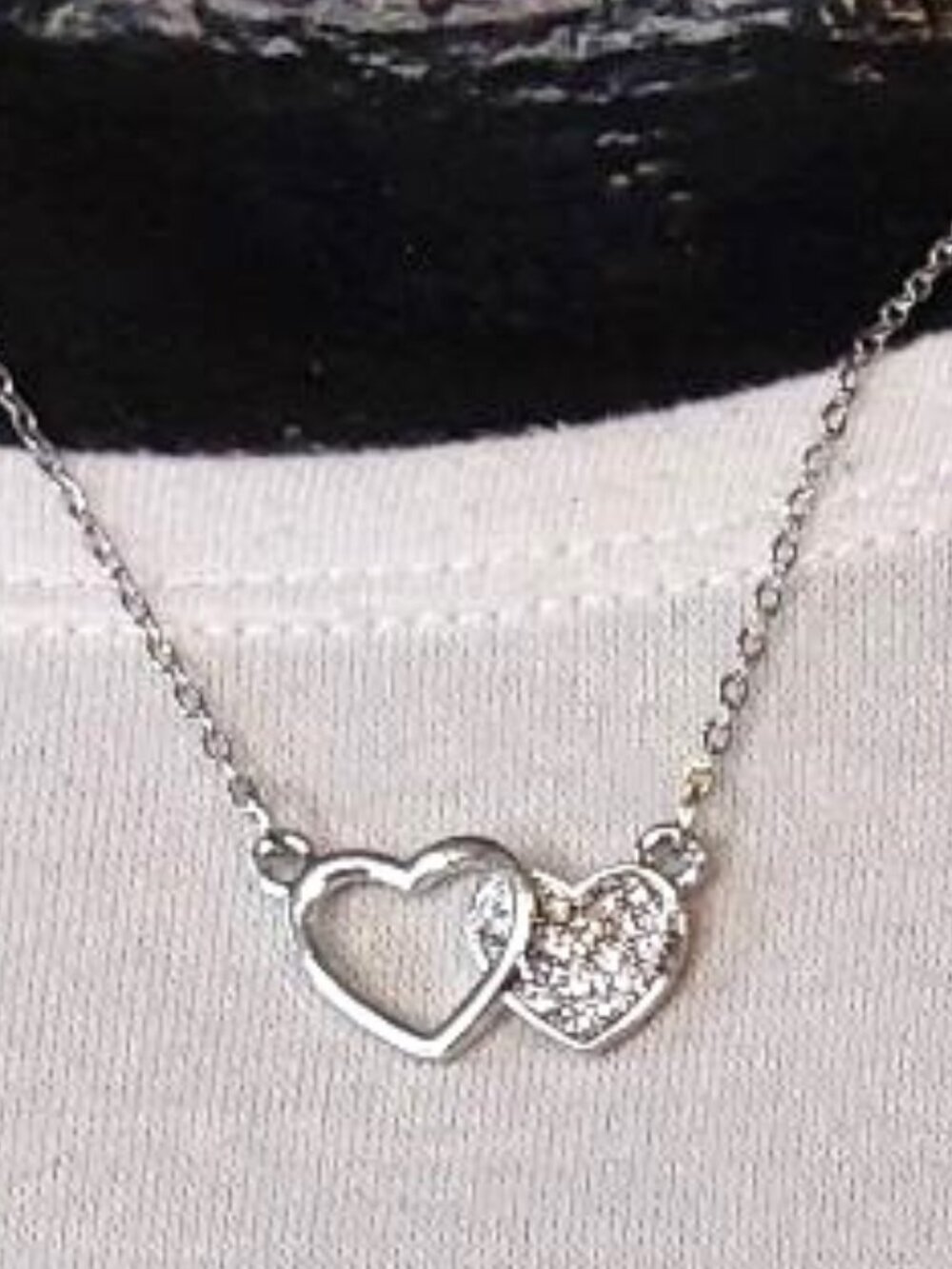 Delicate Silver-Tone Heart Necklace and Earring Set